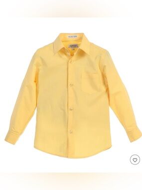 Gioberti Boy Long Sleeve Dress Shirt Banana Yellow 4T Church Dress Up Event NWT